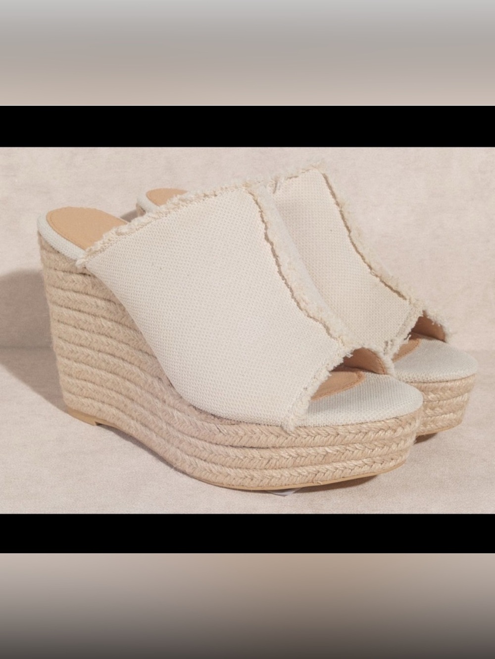 Oasis Society Cream Boho Espadrille Wedges